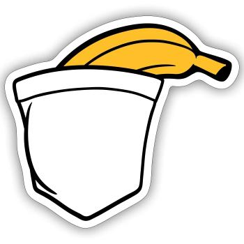 banane obst lustig gesund essen hunger lecker tasc - Sticker Größe S (10 x 10 cm) - Mattweiß - Vorne