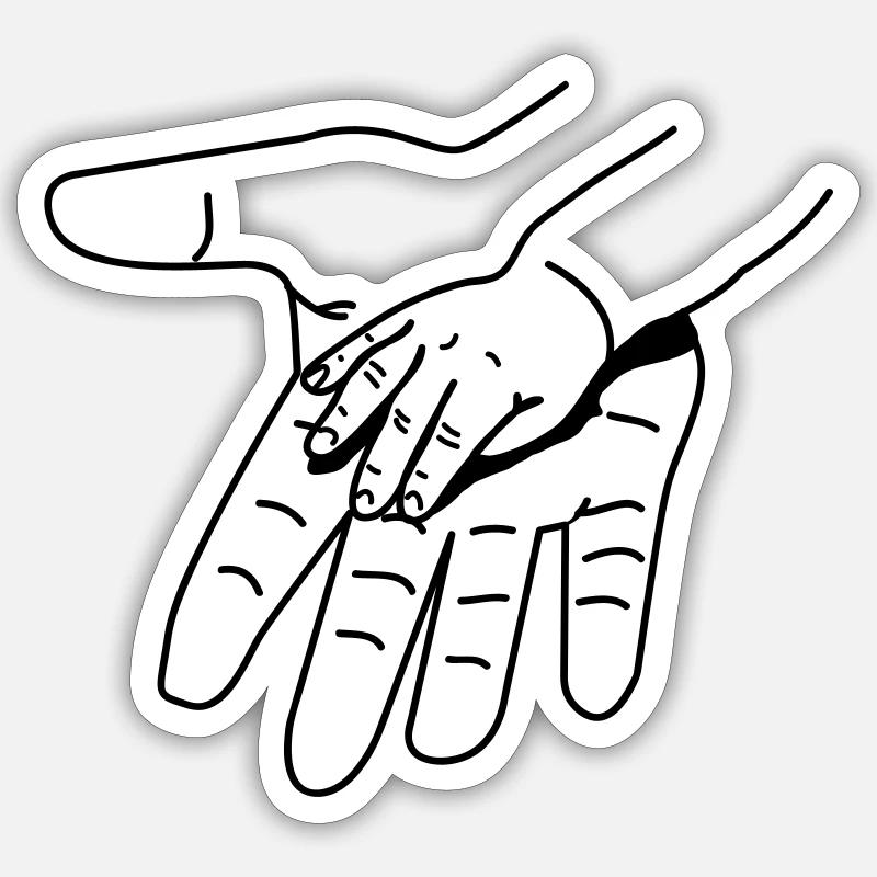 hand_in_hand - Sticker size S (10 x 10 cm) - white matte