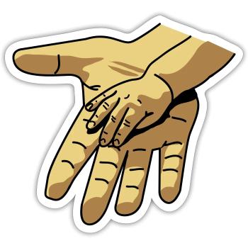 hand_in_hand - Sticker taille S (10 x 10 cm) - blanc mat - Devant