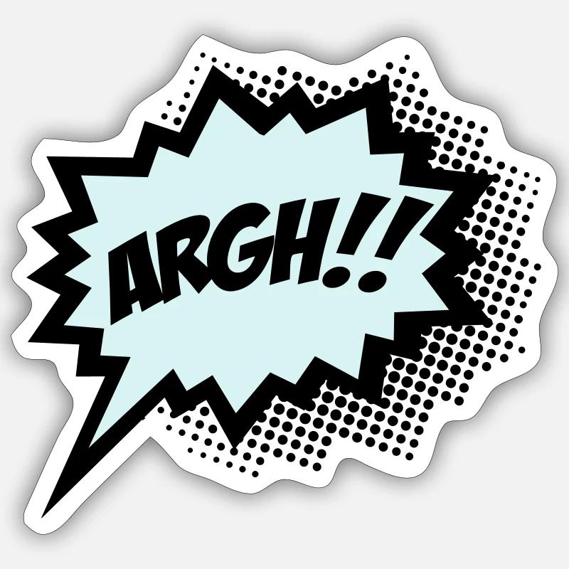 Comic ARGH!, Super Hero, Cartoon, Speech Bubble Sticker size S (10 x 10 cm)