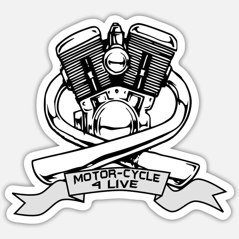 motorcycles - Sticker size S (10 x 10 cm) - white matte