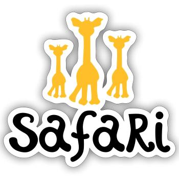 safari - Sticker taille S (10 x 10 cm) - blanc mat - Devant