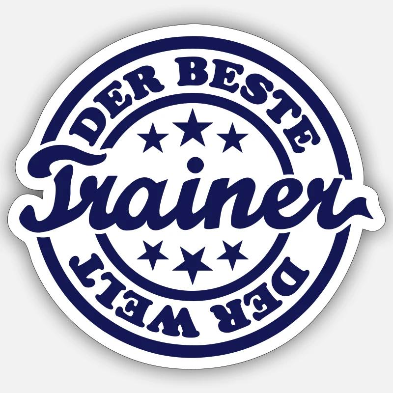 Bester Trainer (Stempel) - Sticker Größe S (10 x 10 cm) - Mattweiß