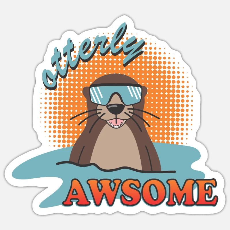 otter - Sticker size S (10 x 10 cm) - white matte