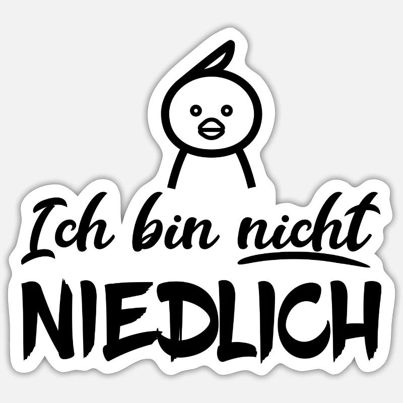 Ich bin nicht niedlich mit Vögelchen Sticker Größe S (10 x 10 cm)