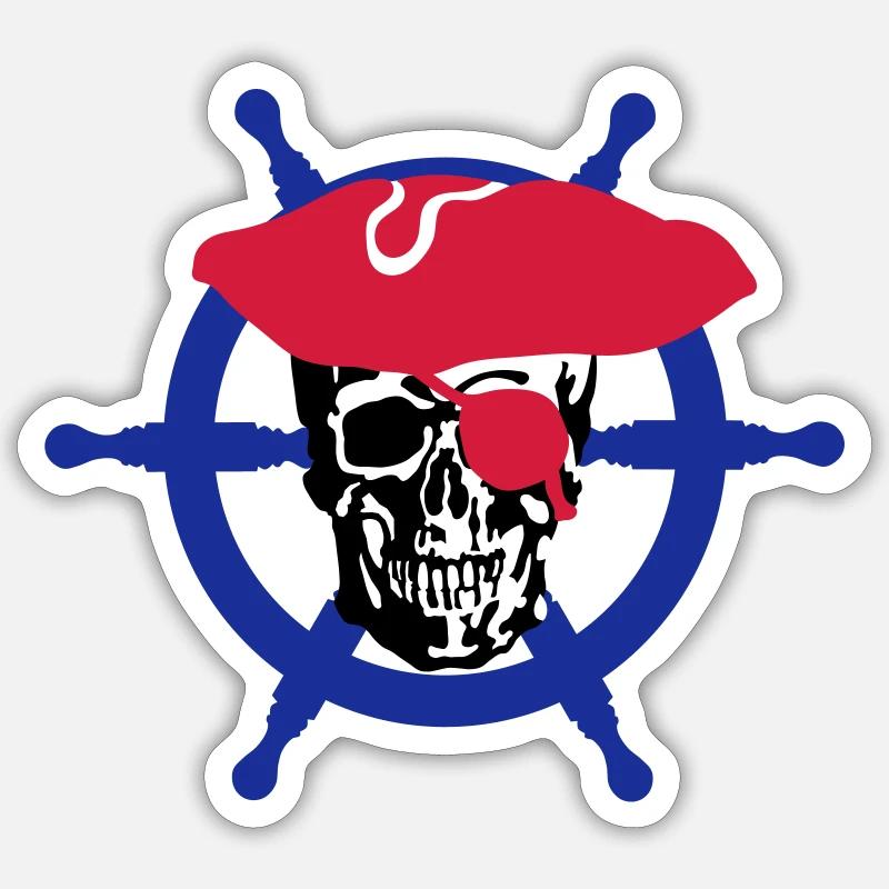 skull pirate - Sticker size S (10 x 10 cm) - white matte