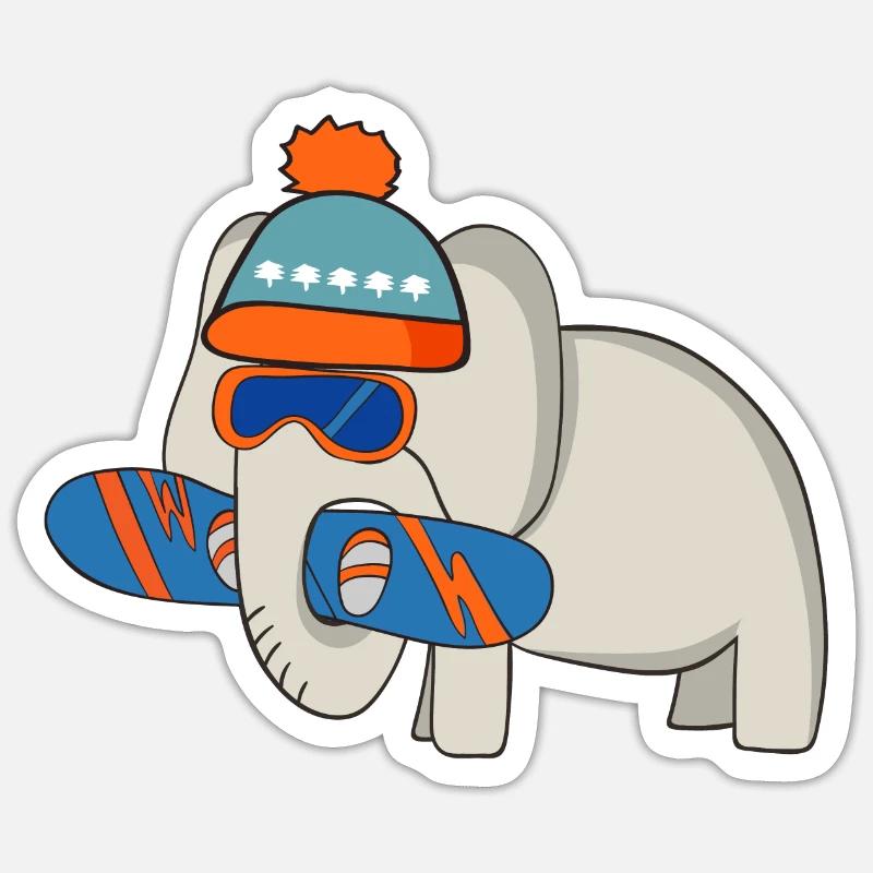 Snowboard - Sticker taille S (10 x 10 cm) - blanc mat