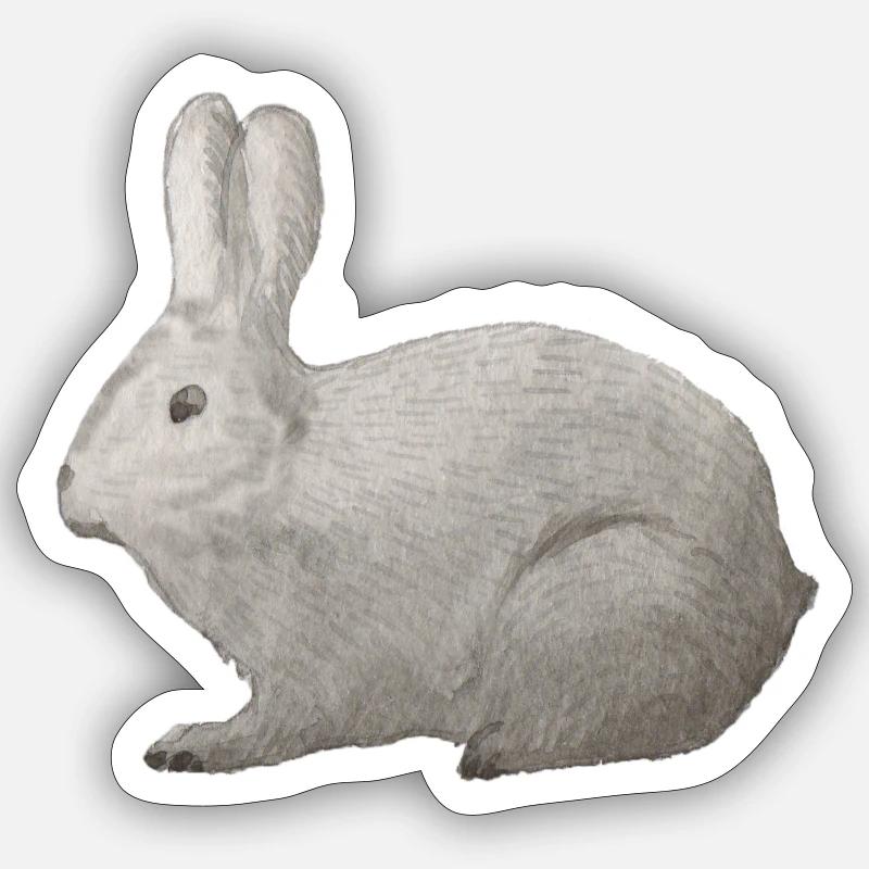 Hare - Sticker size S (10 x 10 cm) - white matte