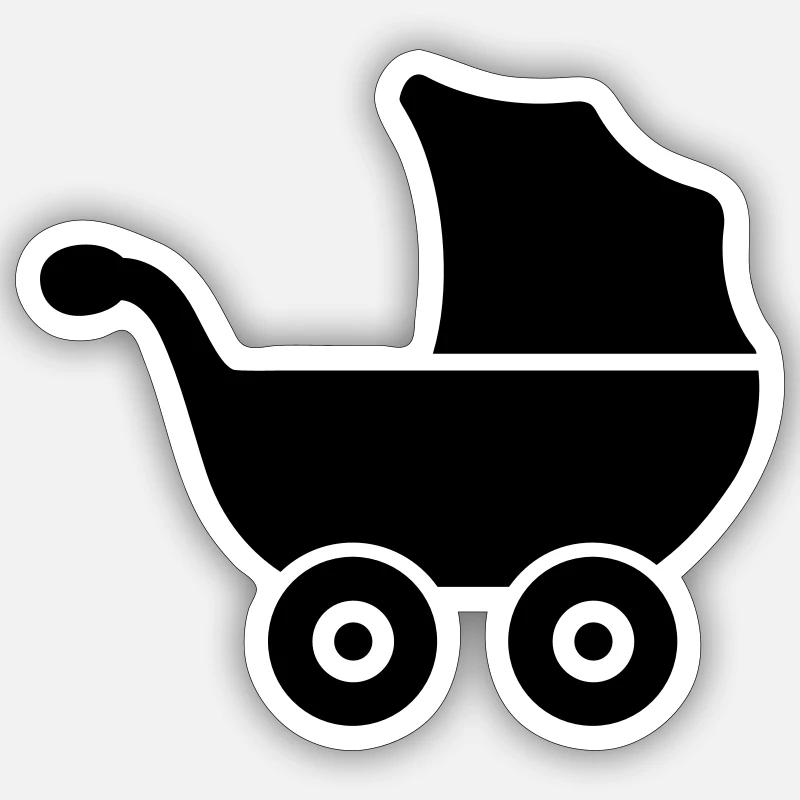 Poussettes - Sticker taille S (10 x 10 cm) - blanc mat