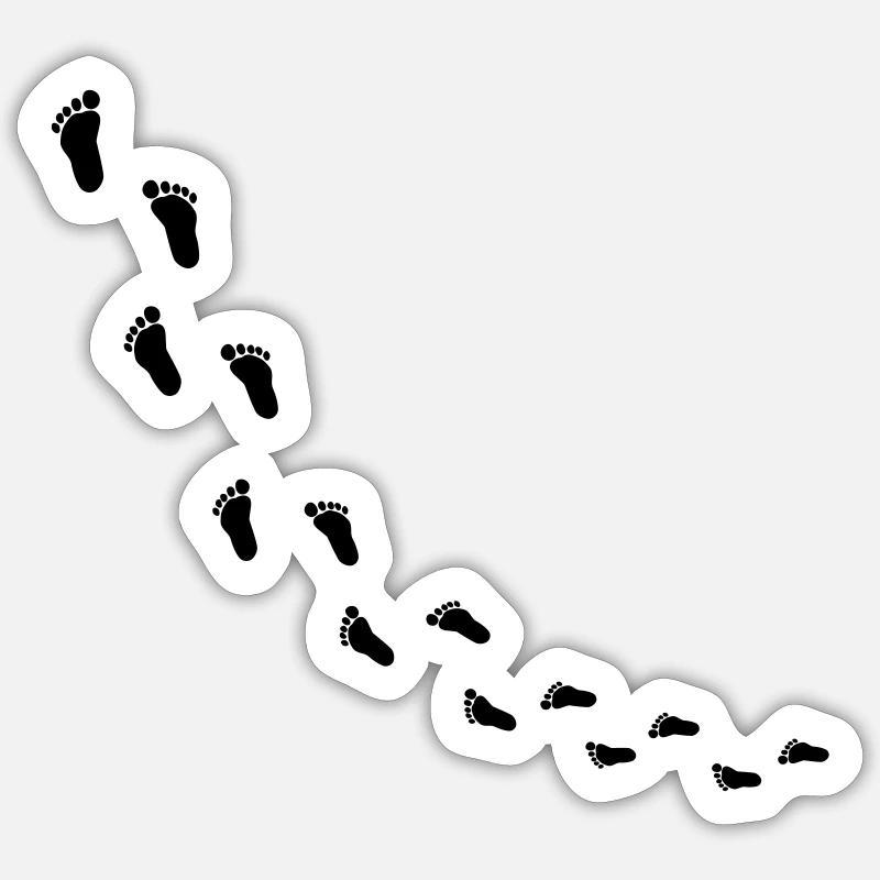 fussabdruecke_kommt Sticker Größe S (10 x 10 cm)