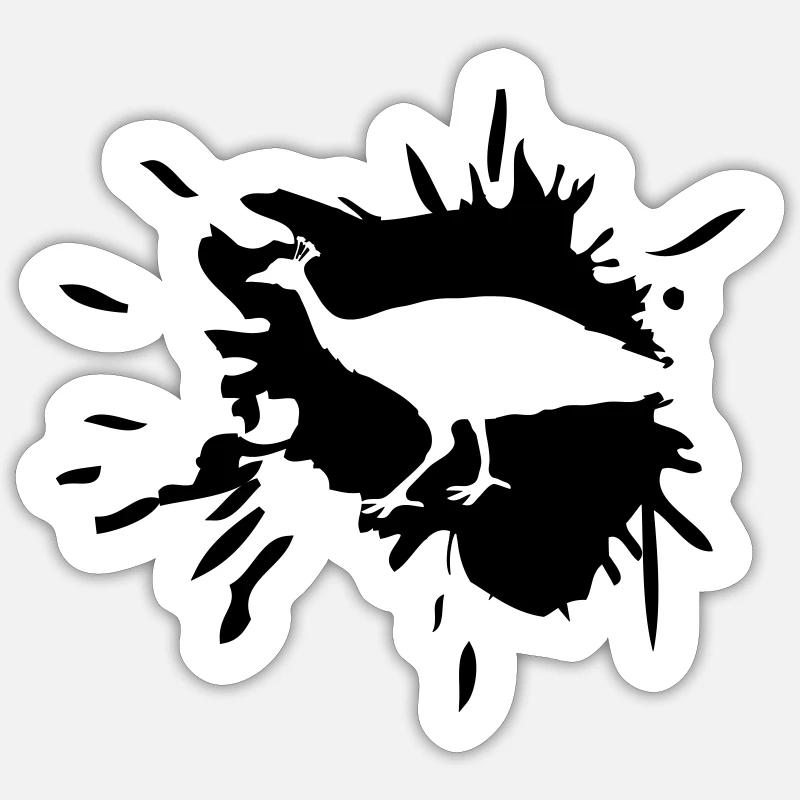 dab dripping graffiti paint splatter bird silho Sticker size S (10 x 10 cm)