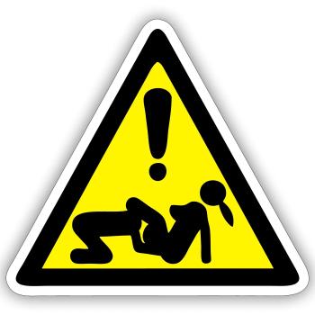 sex love couple danger panel position - Sticker size S (10 x 10 cm) - white matte - Front