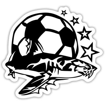 soccer shark logo design club - Sticker size S (10 x 10 cm) - white matte - Front