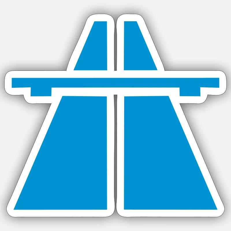 autoroute - Sticker taille S (10 x 10 cm) - blanc mat