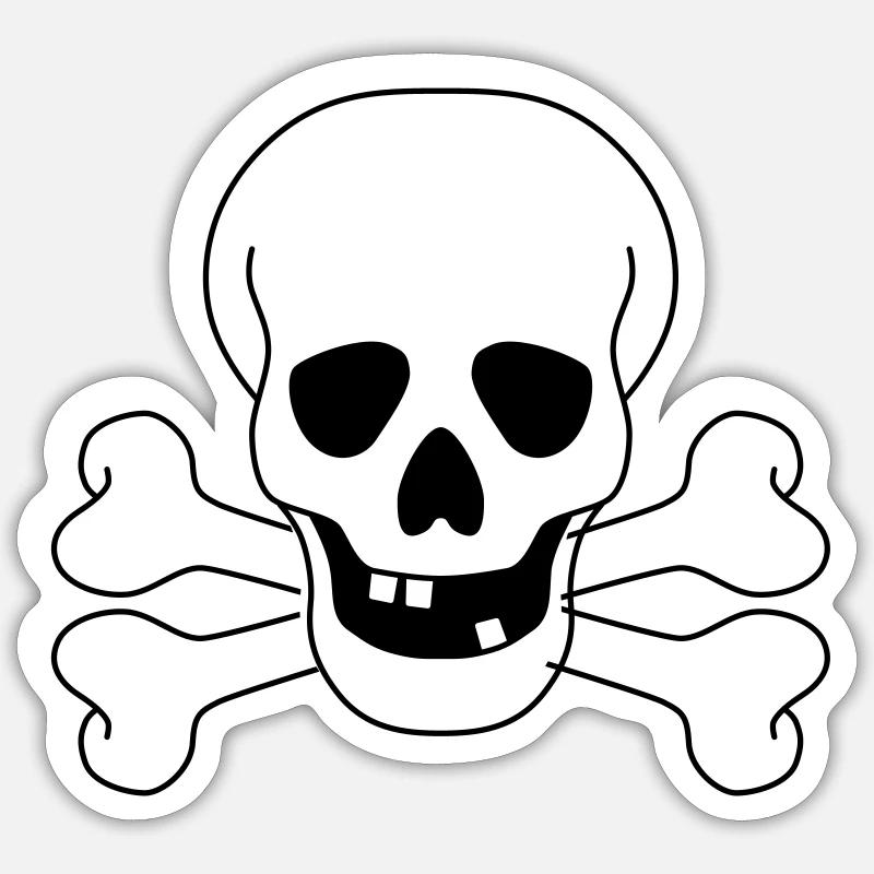 crâne - Sticker taille S (10 x 10 cm) - blanc mat