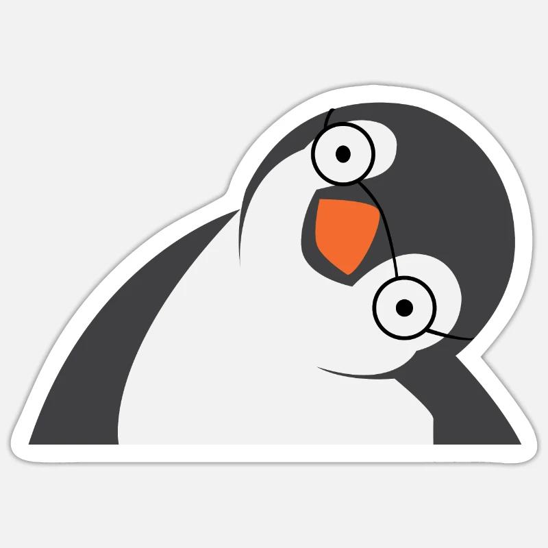 Pingouin - Sticker taille S (10 x 10 cm) - blanc mat