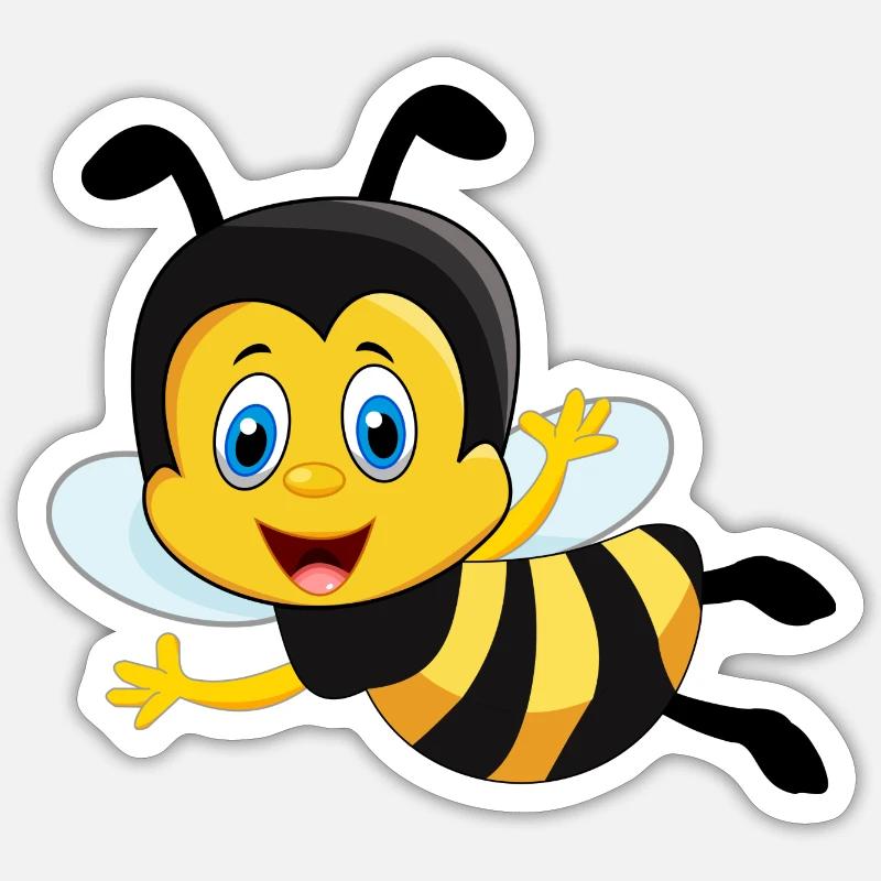Abeille cadeau mignon mignon - Sticker taille S (10 x 10 cm) - blanc mat