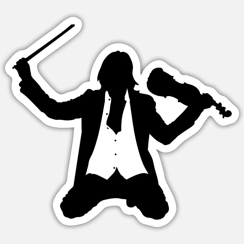 violoniste Sticker taille S (10 x 10 cm)