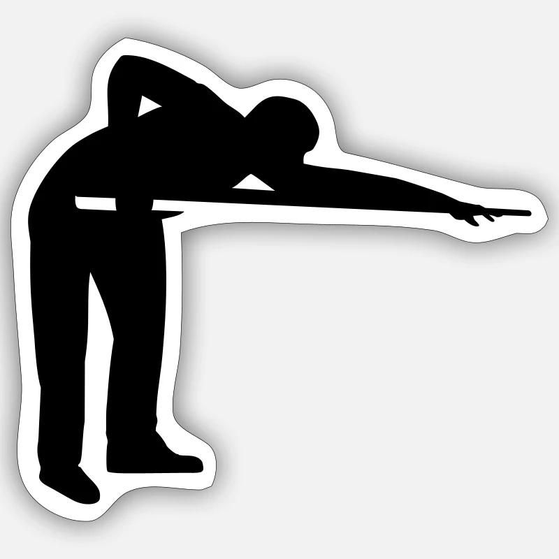 Pool billards - Sticker size S (10 x 10 cm) - white matte
