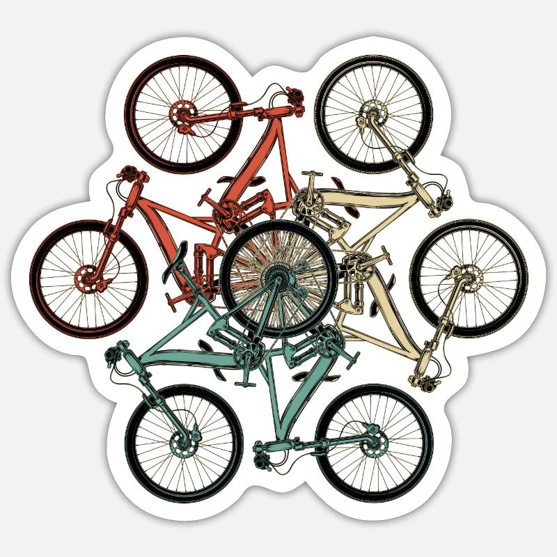 Bike Stack Collage - Sticker taille S (10 x 10 cm) - blanc mat