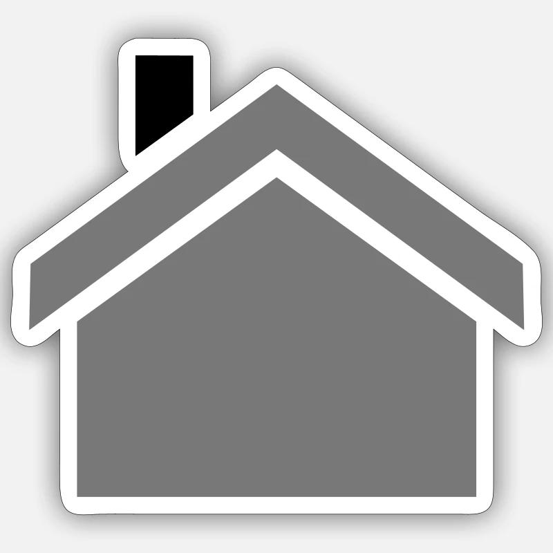 house - Sticker size S (10 x 10 cm) - white matte
