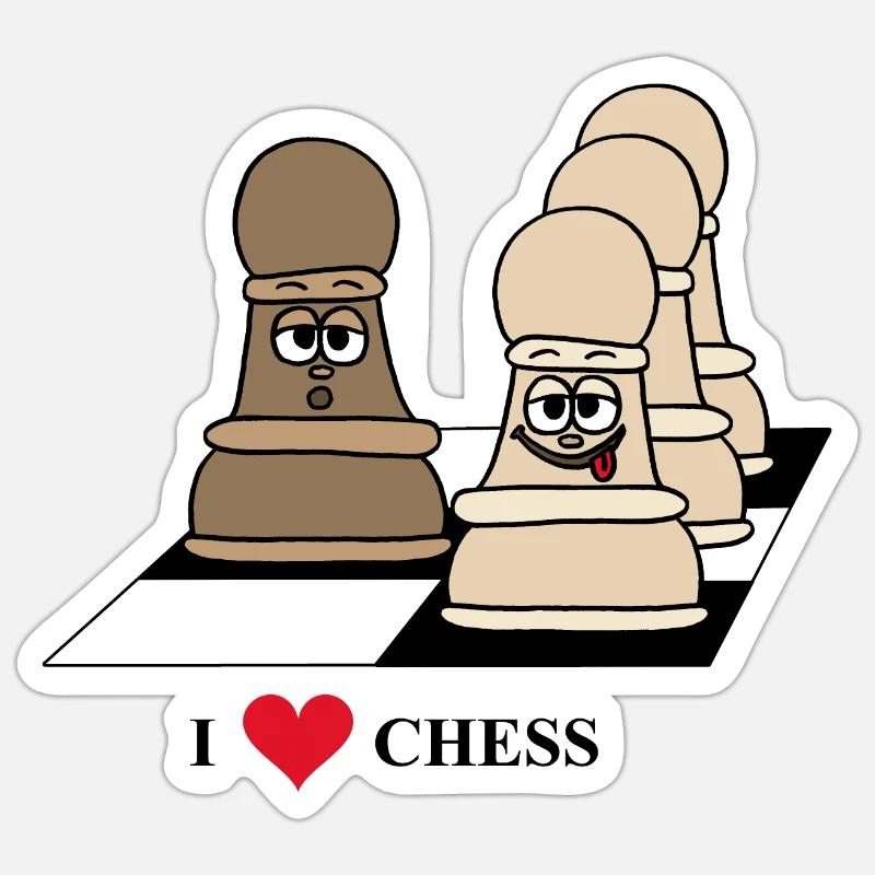 Échecs, pion, échecs - Sticker taille S (10 x 10 cm) - blanc mat