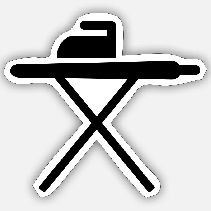 Fer à repasser - Sticker taille S (10 x 10 cm) - blanc mat