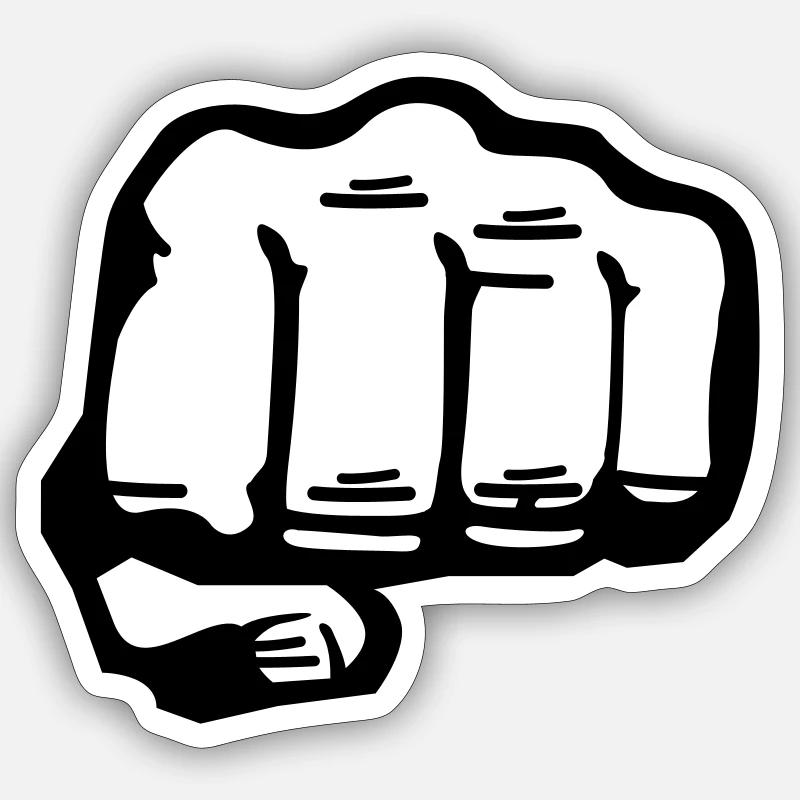 poing - Sticker taille S (10 x 10 cm) - blanc mat