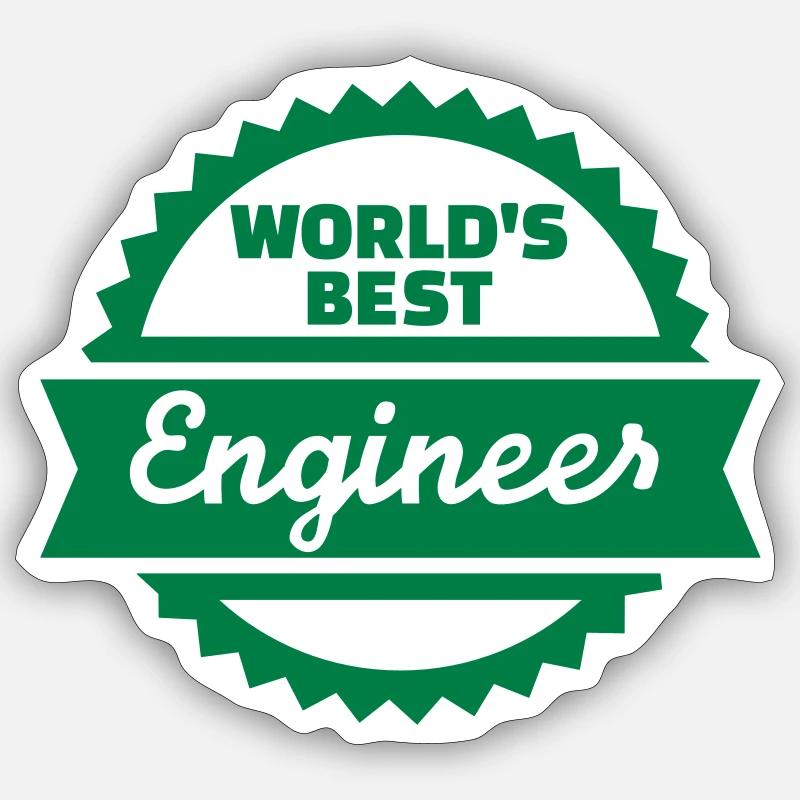 World's Best Engineer Sticker taille S (10 x 10 cm)