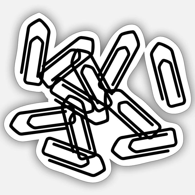 Paper clip - Sticker size S (10 x 10 cm) - white matte