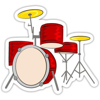 percussion - Sticker taille S (10 x 10 cm) - blanc mat - Devant