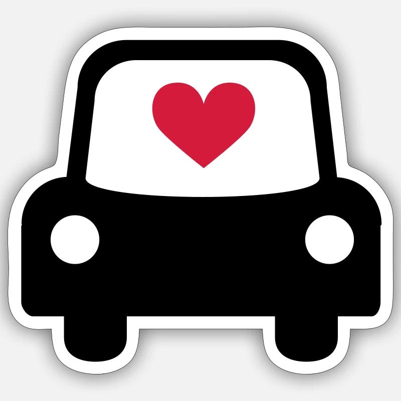 Auto Herz - Sticker size S (10 x 10 cm) - white matte