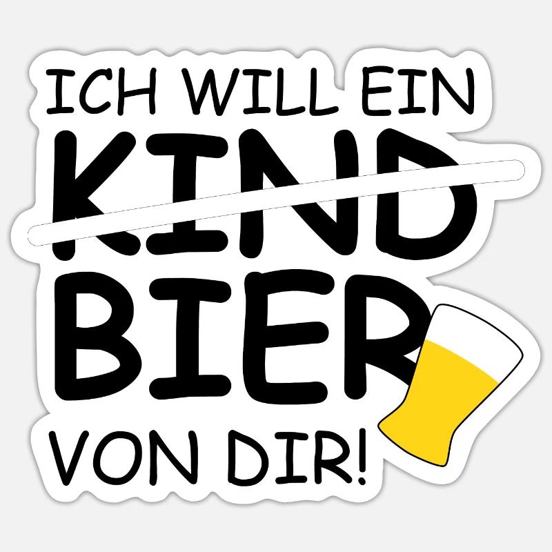 Ich will ein Bier von dir | Malle Mallorca Party Sticker Größe S (10 x 10 cm)