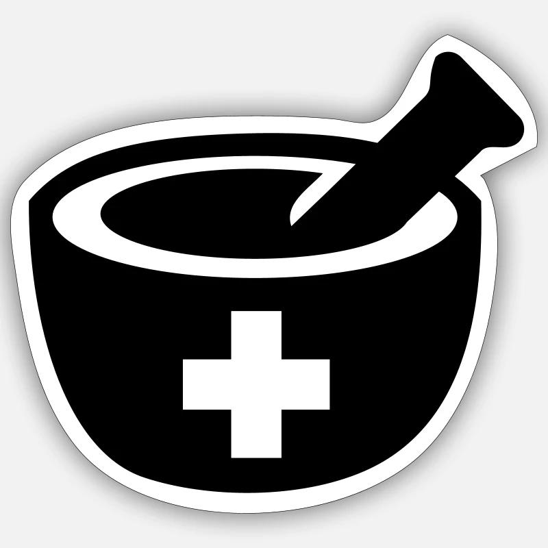 Pharmacie - Sticker taille S (10 x 10 cm) - blanc mat