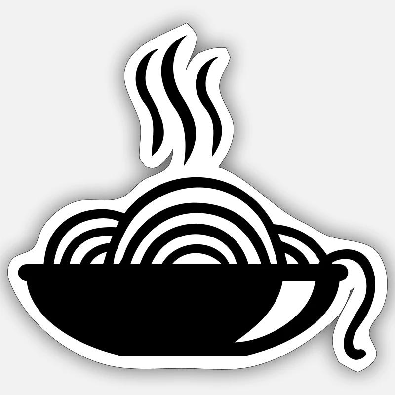 Noodles - Sticker size S (10 x 10 cm) - white matte