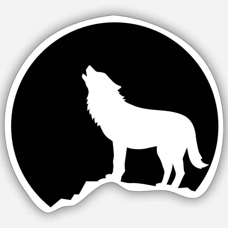 Loup Sticker taille S (10 x 10 cm)