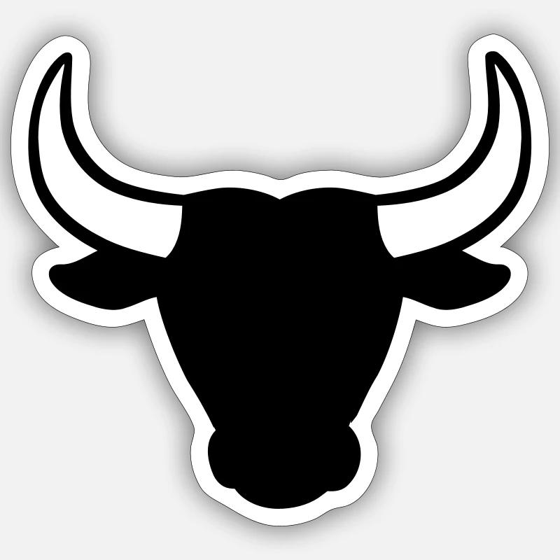 Taureau - Sticker taille S (10 x 10 cm) - blanc mat