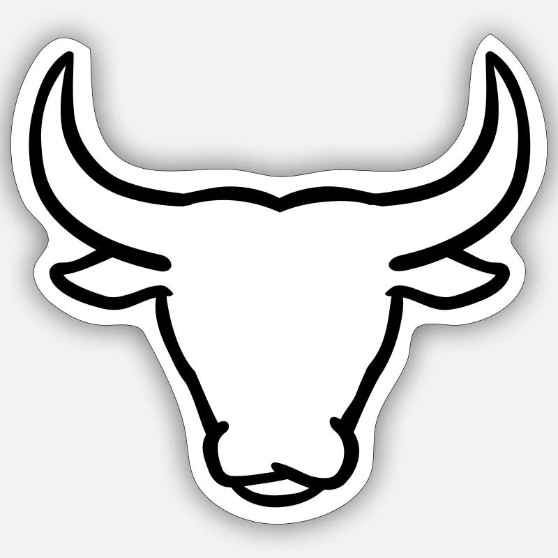 Stier - Sticker Größe S (10 x 10 cm) - Mattweiß