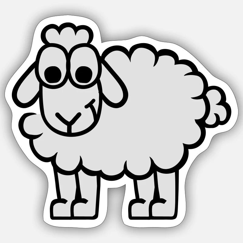 Pecora - Sticker formato S (10 x 10 cm) - bianco opaco