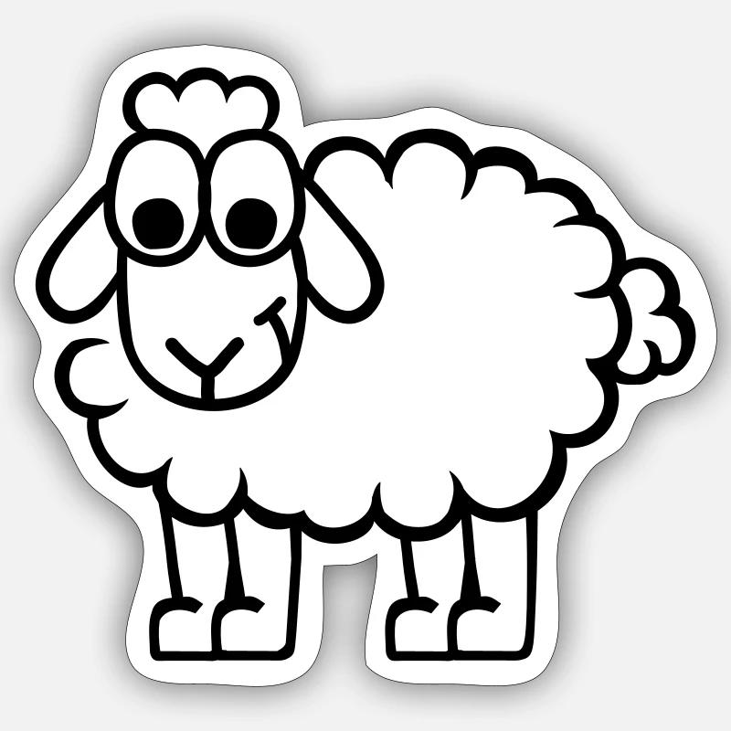 Mouton - Sticker taille S (10 x 10 cm) - blanc mat