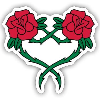 Rose Flower Heart 2 3c - Sticker size S (10 x 10 cm) - white matte - Front