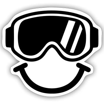 Ski - Sticker Größe S (10 x 10 cm) - Mattweiß - Vorne