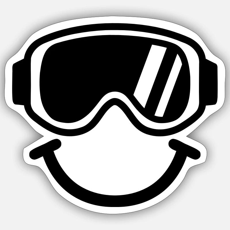 Ski - Sticker Größe S (10 x 10 cm) - Mattweiß