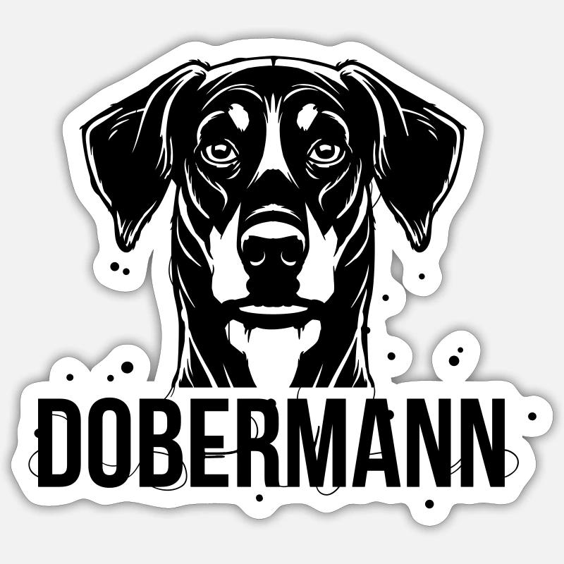 Dobermann - Sticker size S (10 x 10 cm) - white matte