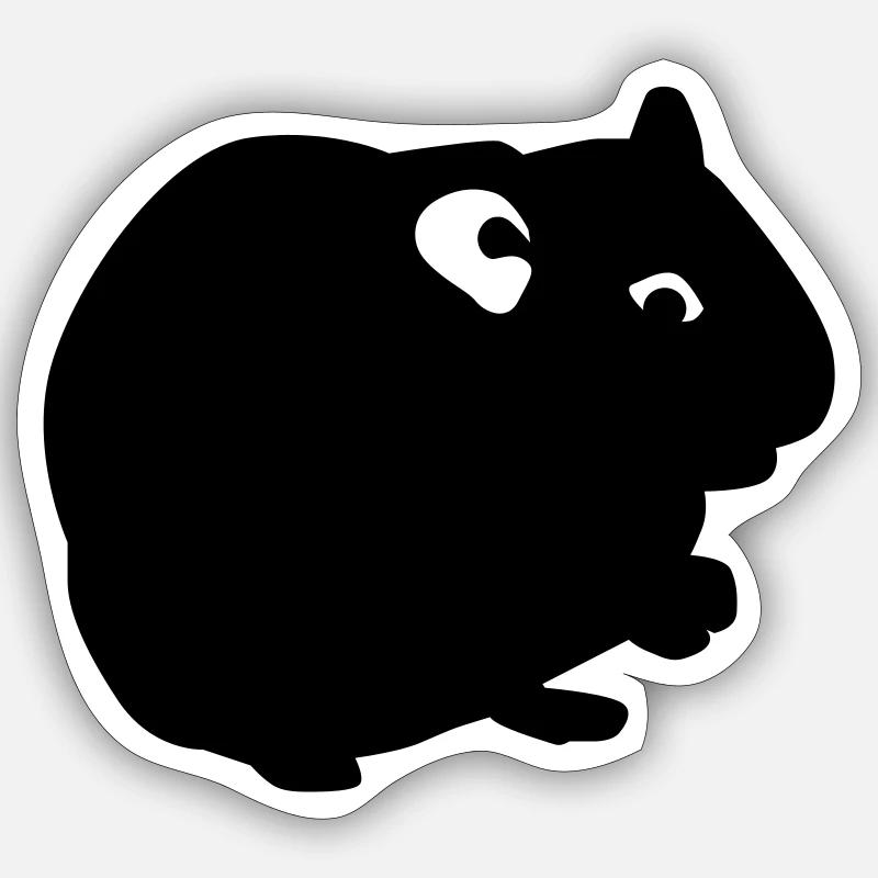 Hamster - Sticker Größe S (10 x 10 cm) - Mattweiß