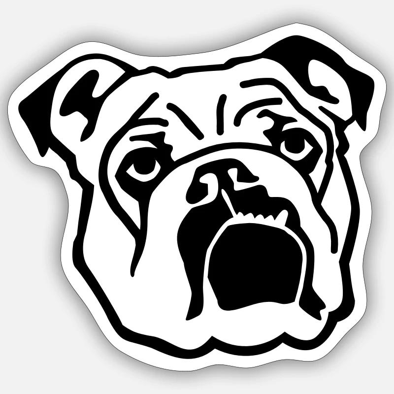Bouledogue Sticker taille S (10 x 10 cm)