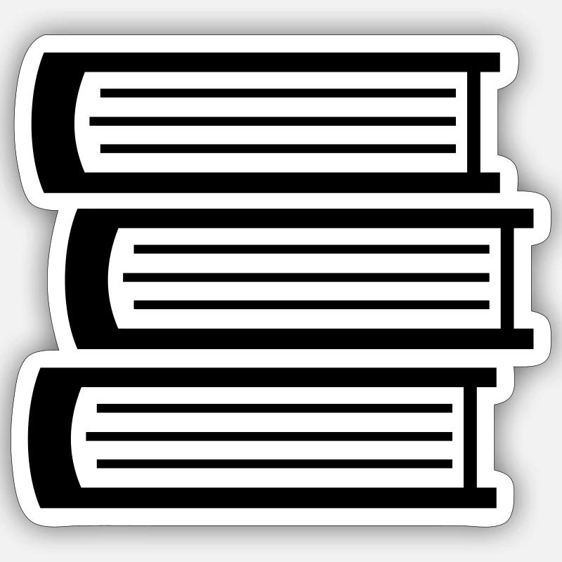 Bücher - Sticker Größe S (10 x 10 cm) - Mattweiß