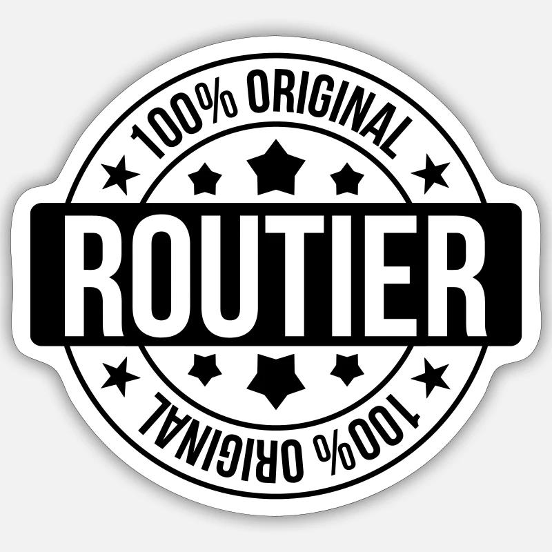 Routier - Sticker taille S (10 x 10 cm) - blanc mat