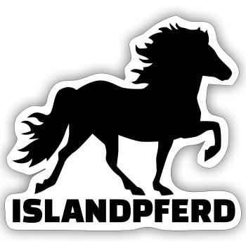 Islandpferd - Sticker Größe S (10 x 10 cm) - Mattweiß - Vorne