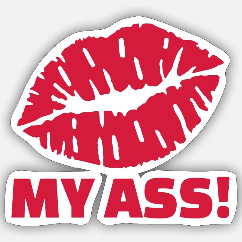 Arsch - Sticker Größe S (10 x 10 cm) - Mattweiß